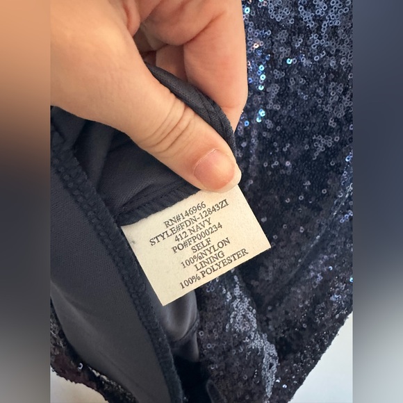 Midnight Doll Navy Sequin Cocktail / Semi-Formal Dress - Picture 9 of 10